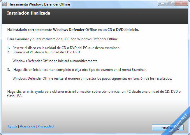 Windows Defender Offline: finalizada