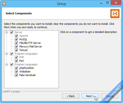 Instalador de XAMPP en Windows