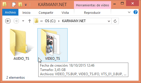 Directorio en Windows, C:\KARMANY.NET\
