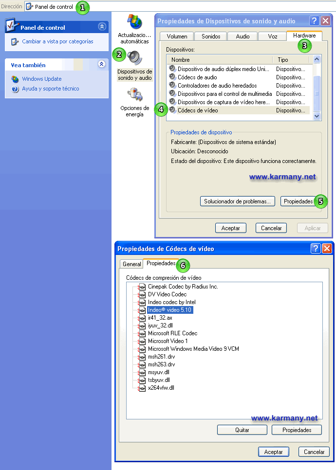 Códecs en Windows XP
